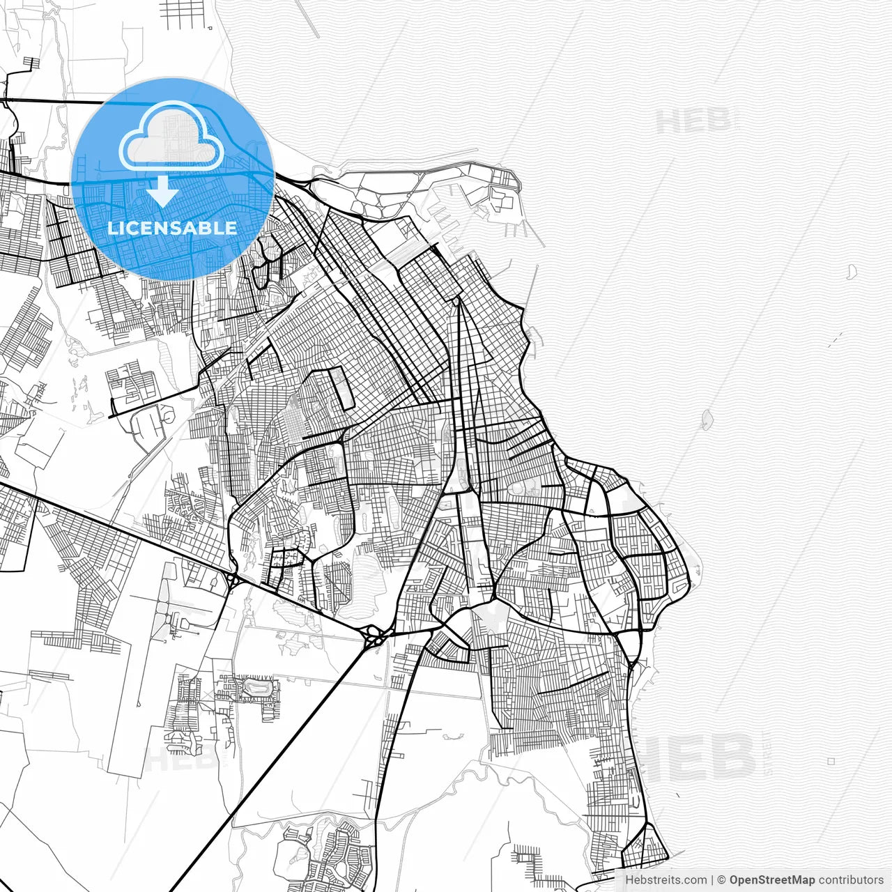Vector PDF map of Veracruz, Mexico