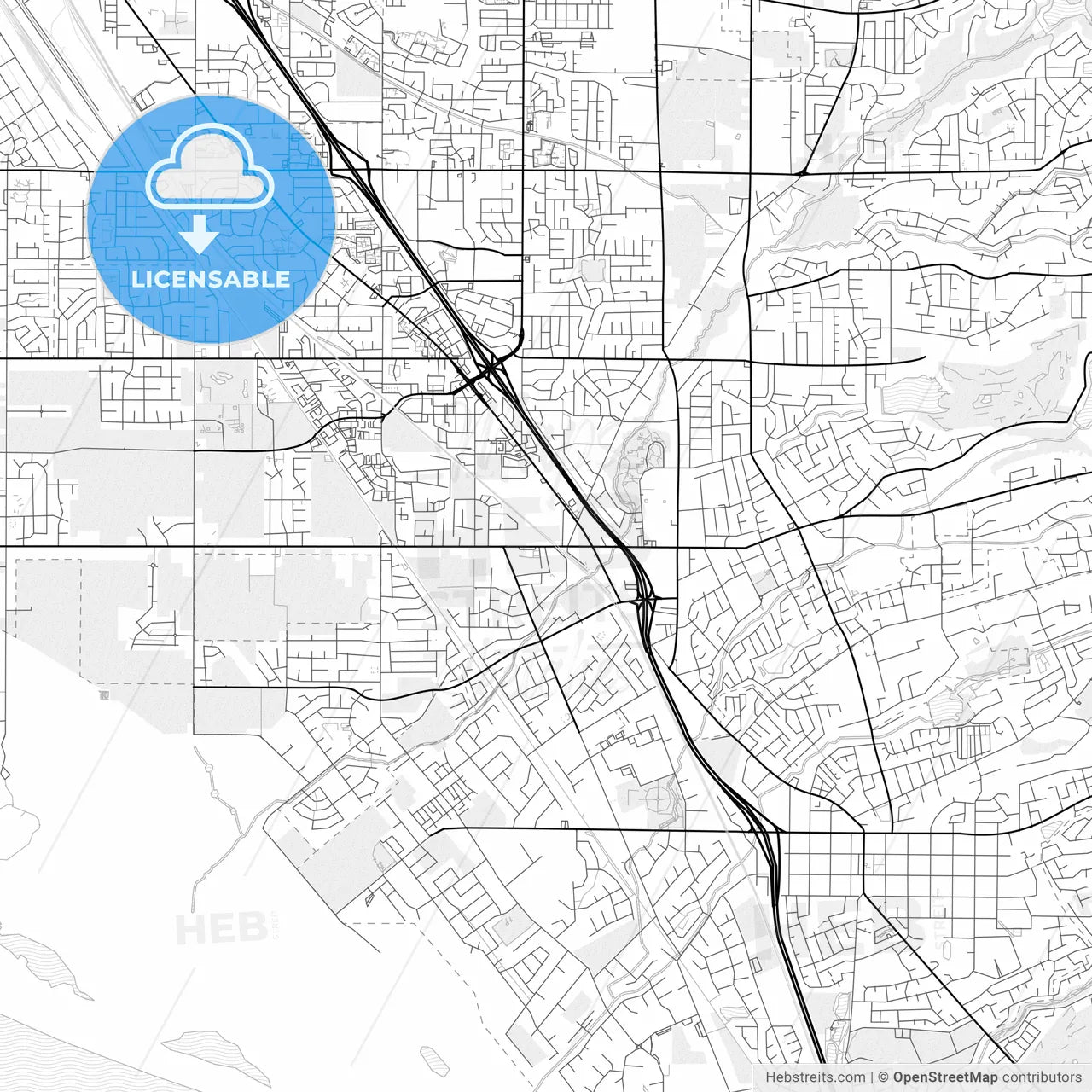 Vector PDF map of Layton, Utah, United States