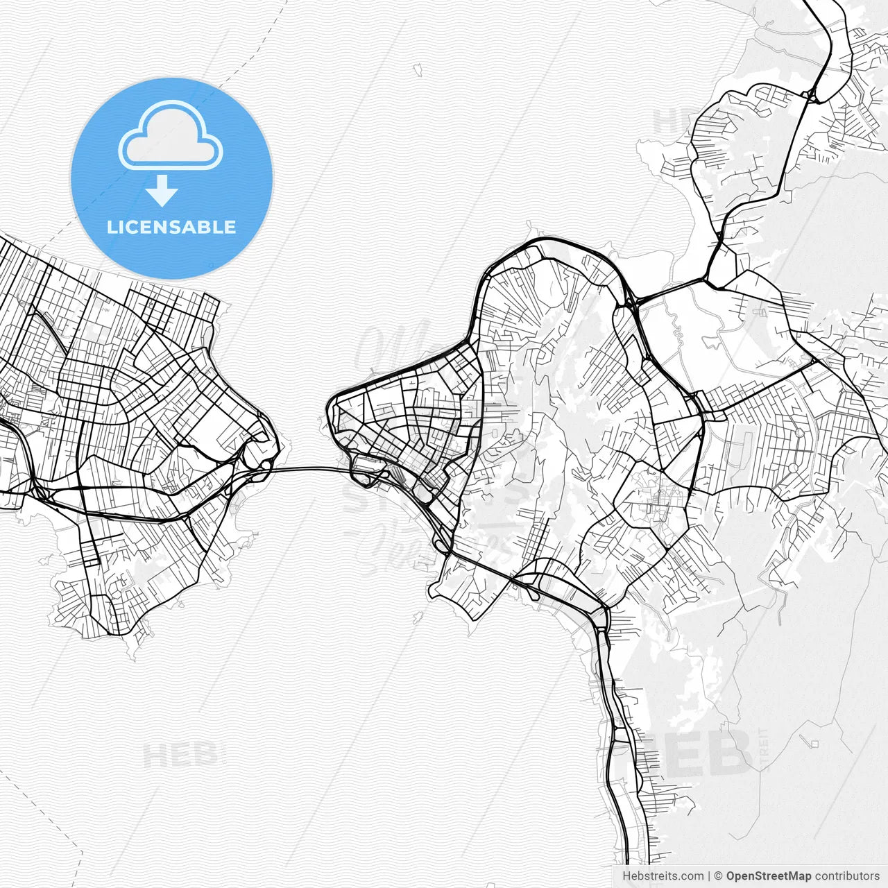 Vector PDF map of Florianopolis, Brazil
