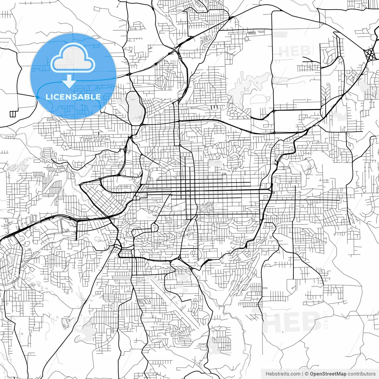 Vector PDF map of Caxias do Sul, Brazil