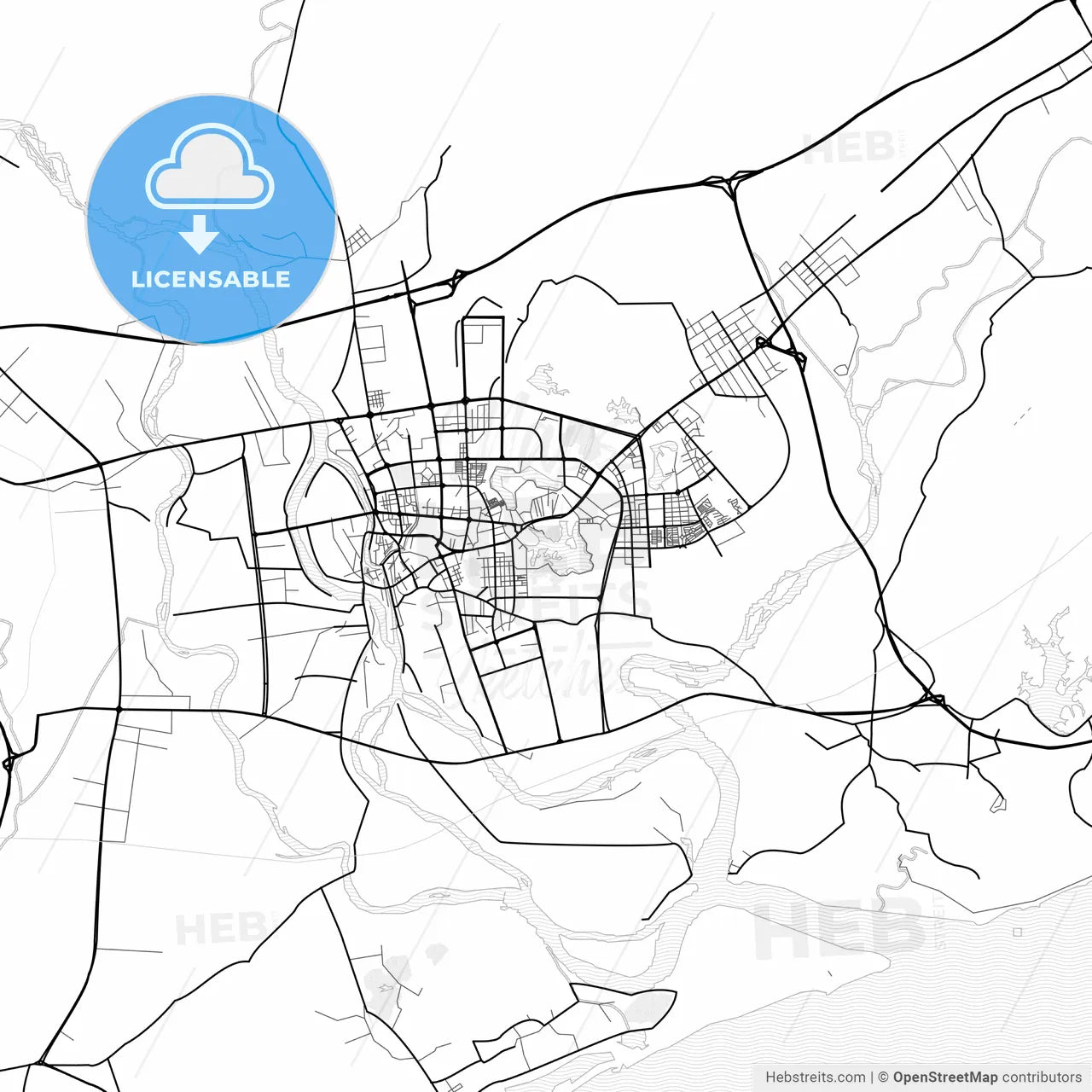 Vector PDF map of Yangjiang, China