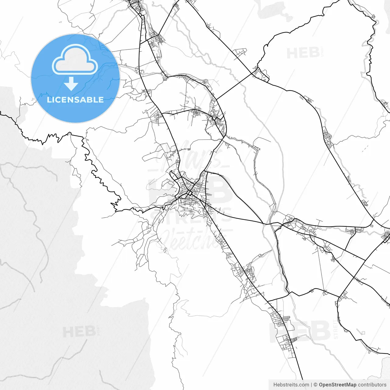 Vector PDF map of Sungai Penuh, Indonesia