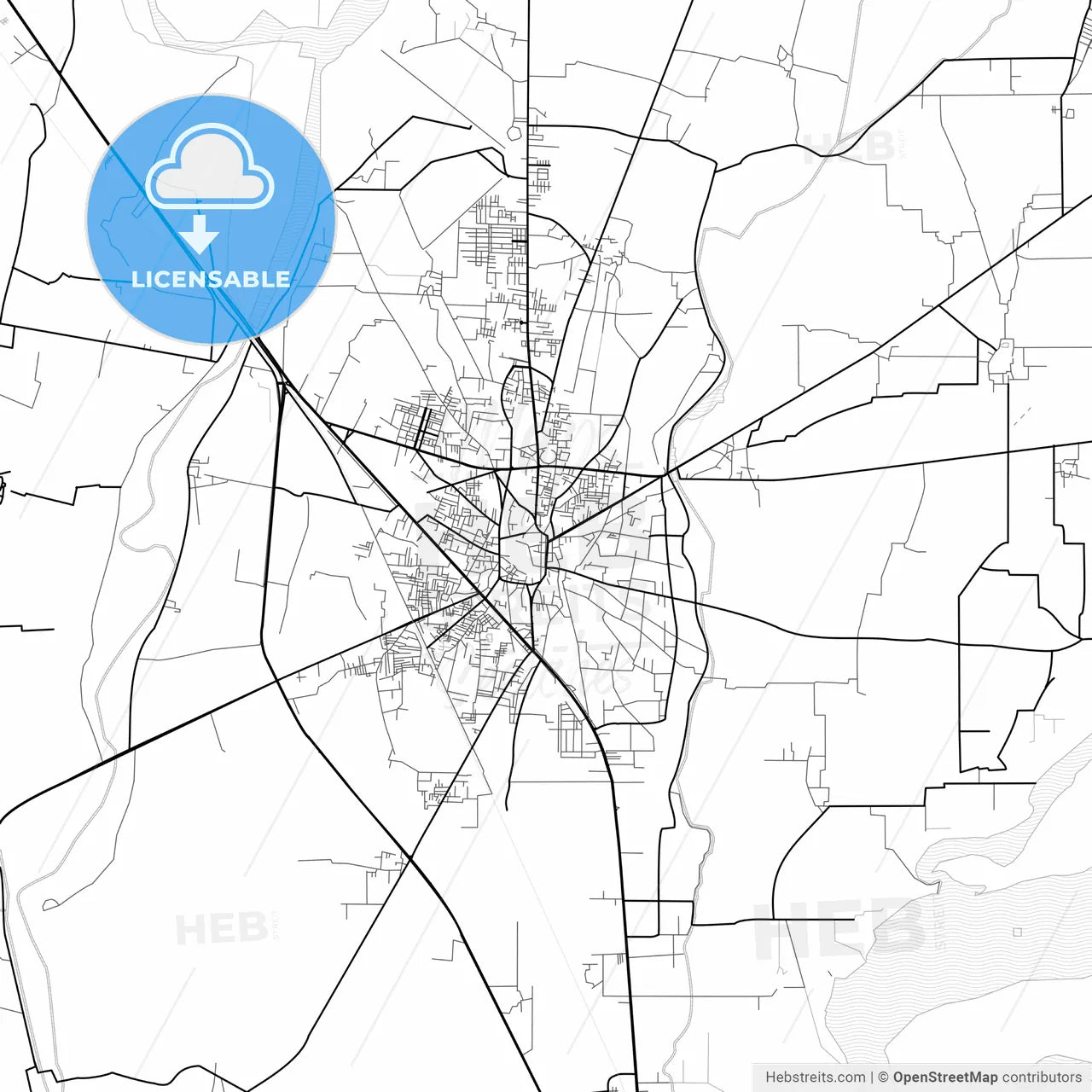 Vector PDF map of Gujrat, Pakistan