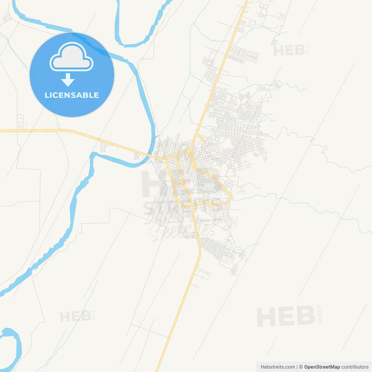 Empty vector map of El Progreso, Yoro, Honduras