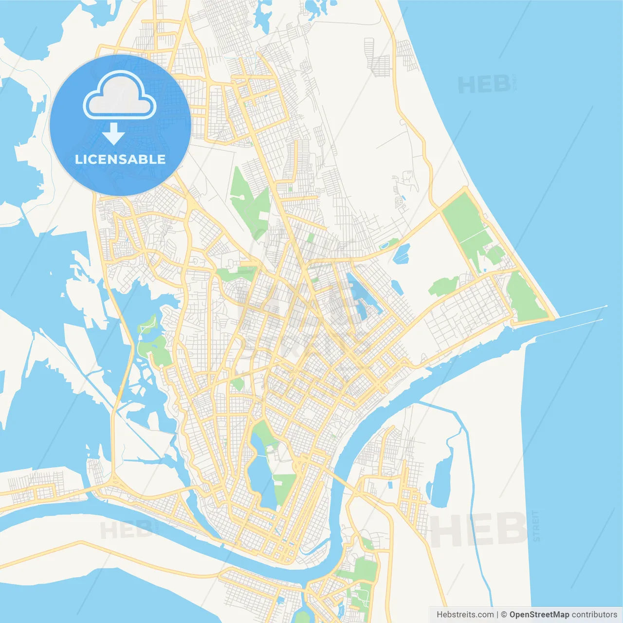 Empty vector map of Ciudad Madero, Tamaulipas, Mexico