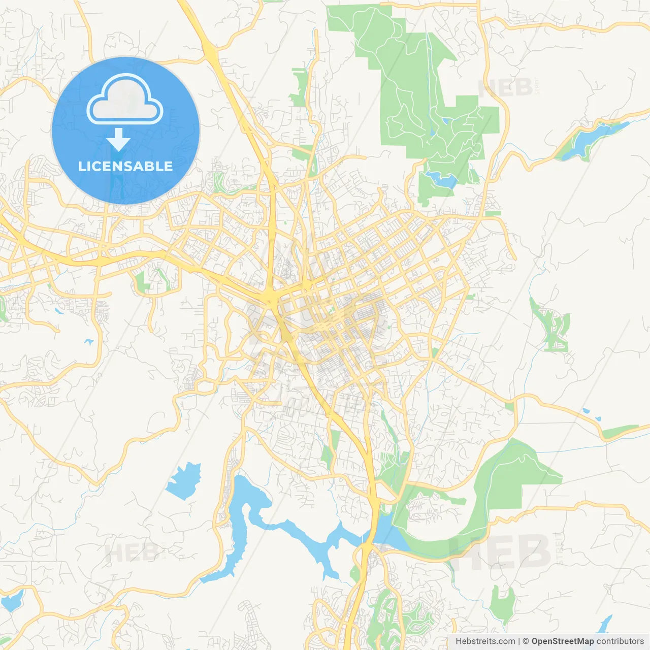 Empty vector map of Escondido, California, USA