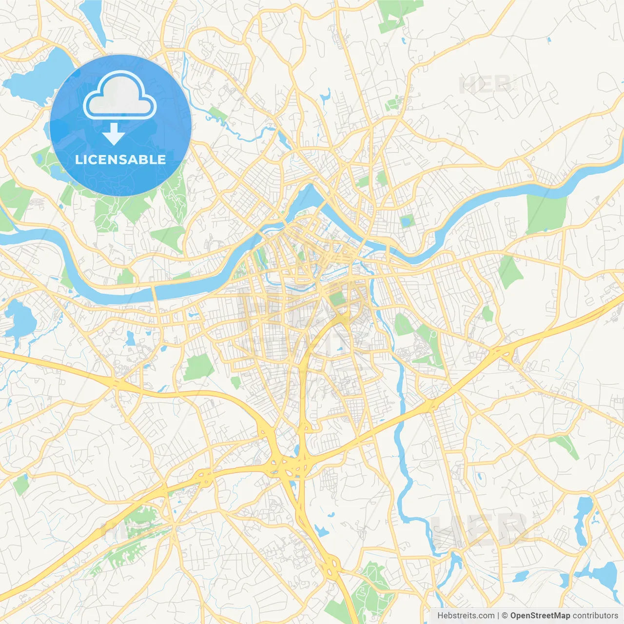 Empty vector map of Lowell, Massachusetts, USA