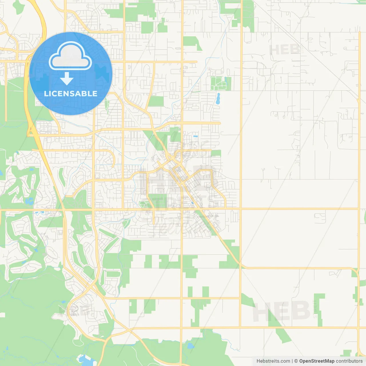 Empty vector map of Brentwood, California, USA