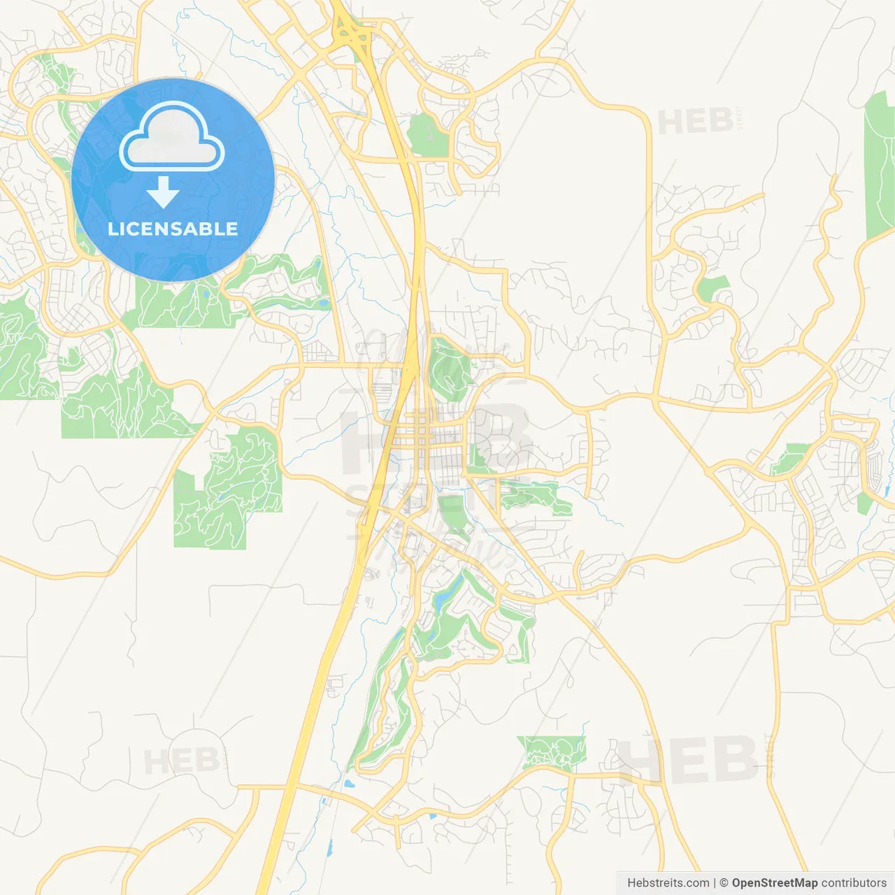 Empty vector map of Castle Rock, Colorado, USA