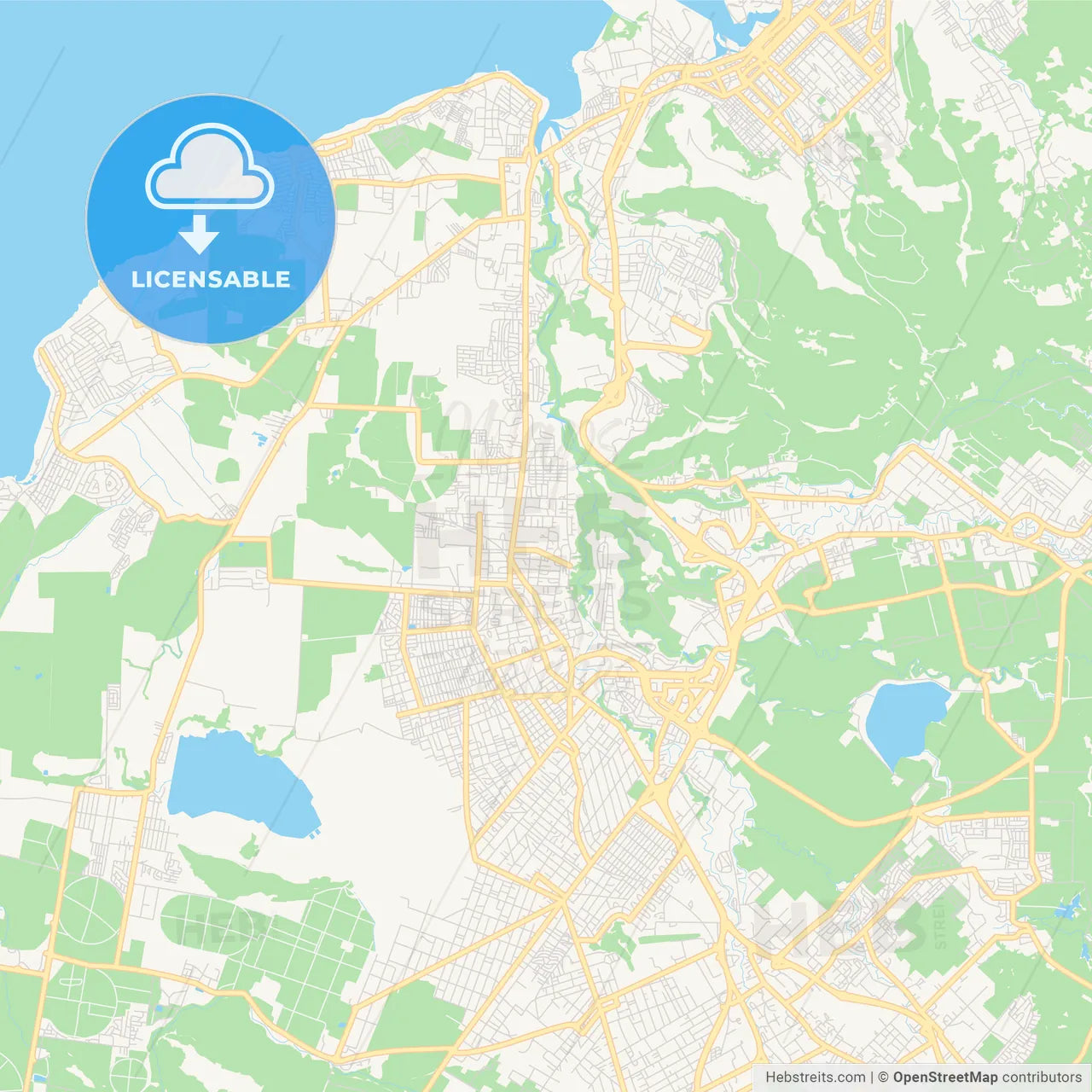 Printable street map of Beau Bassin-Rose Hill, Mauritius