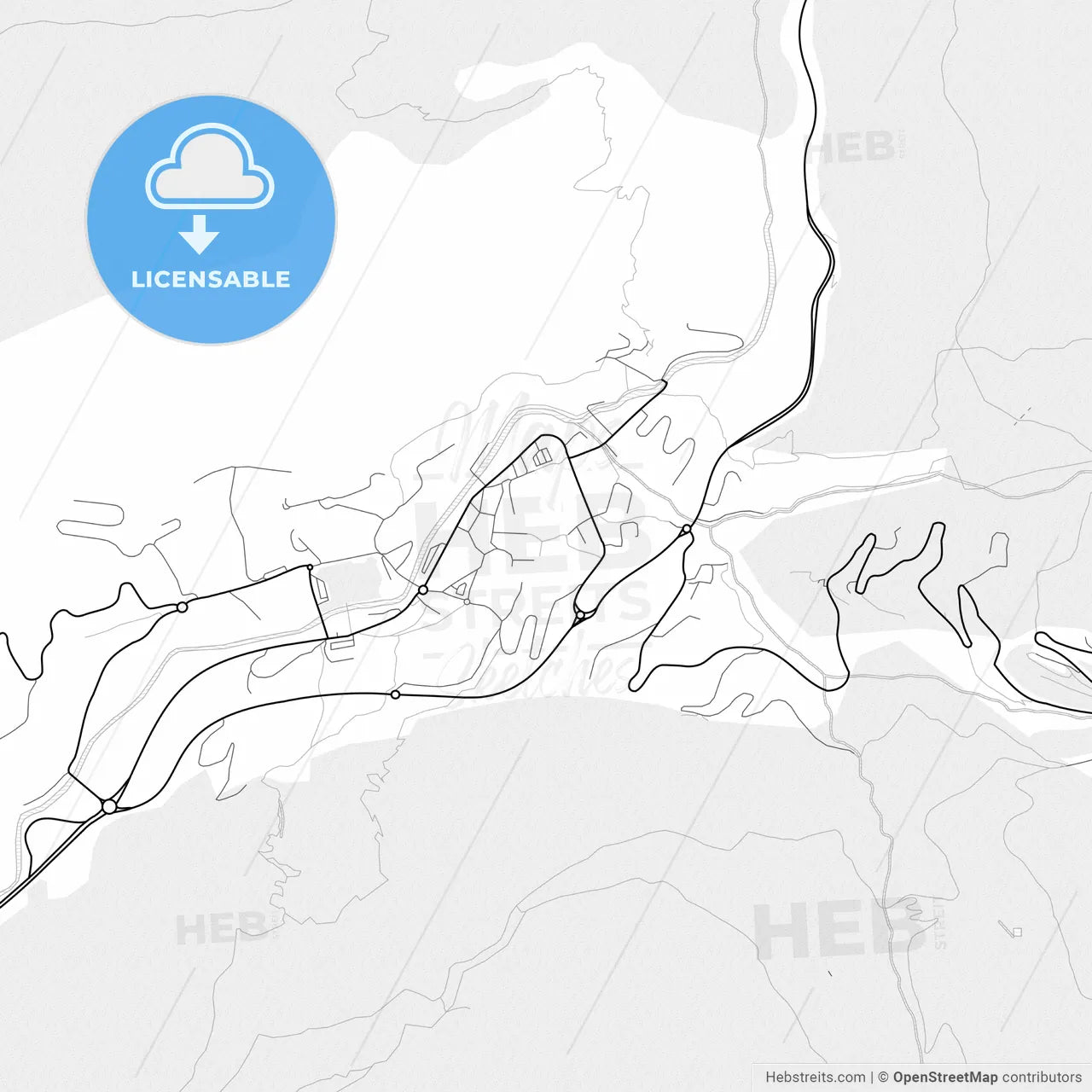 Vector PDF map of Encamp, Andorra