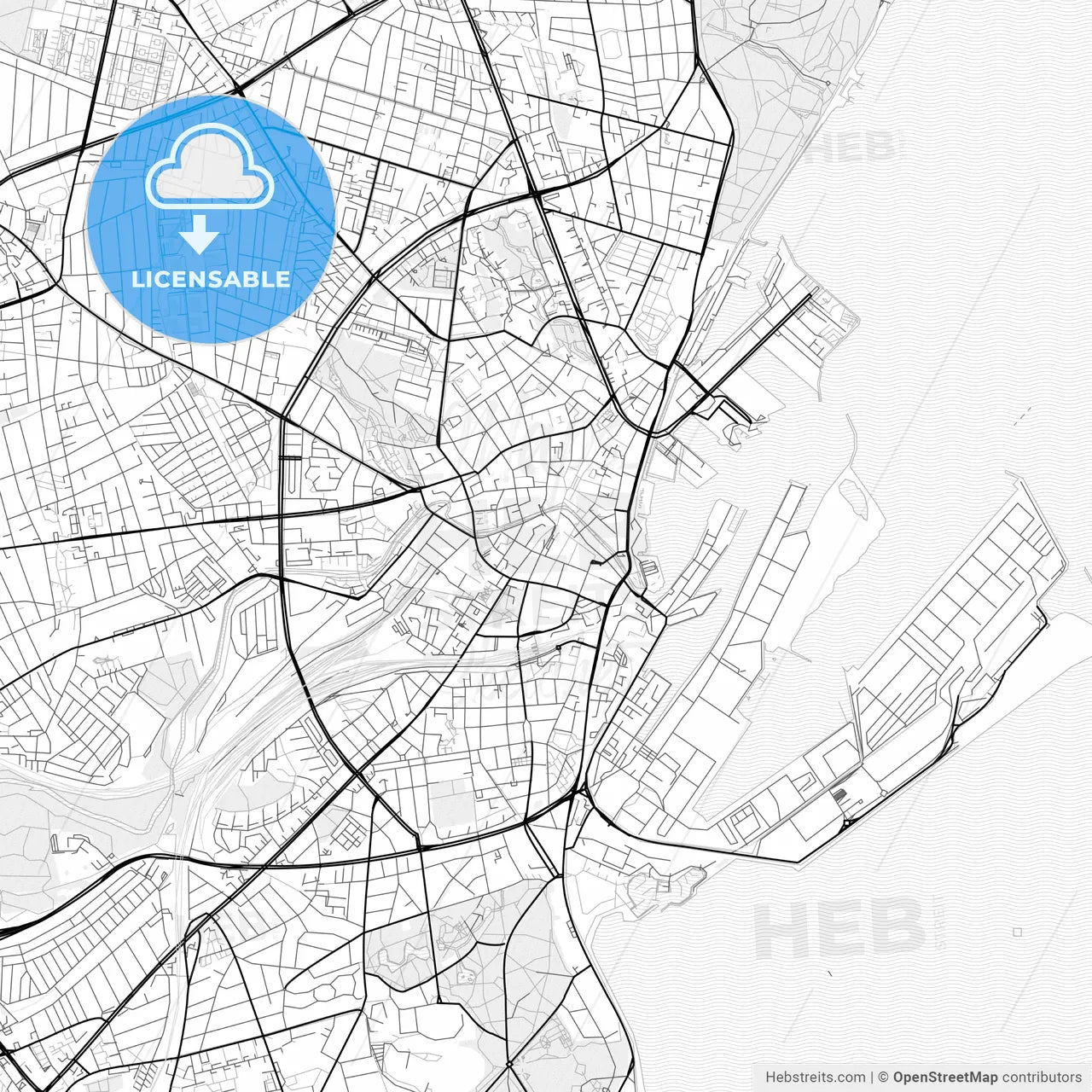 Vector PDF map of Aarhus, Denmark