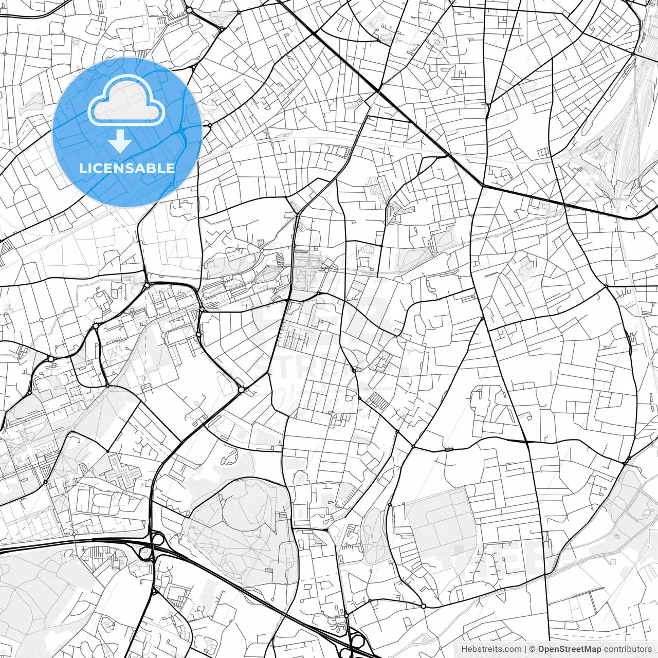 Vector PDF map of Talence, France