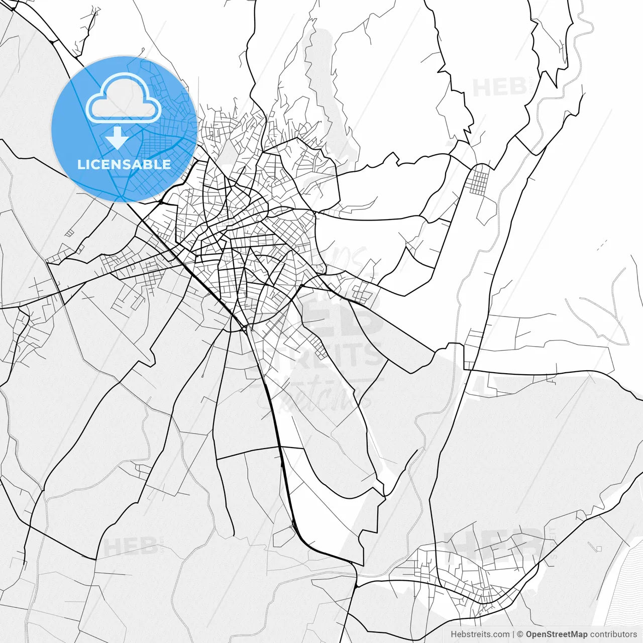 Vector PDF map of Agrinio, Greece