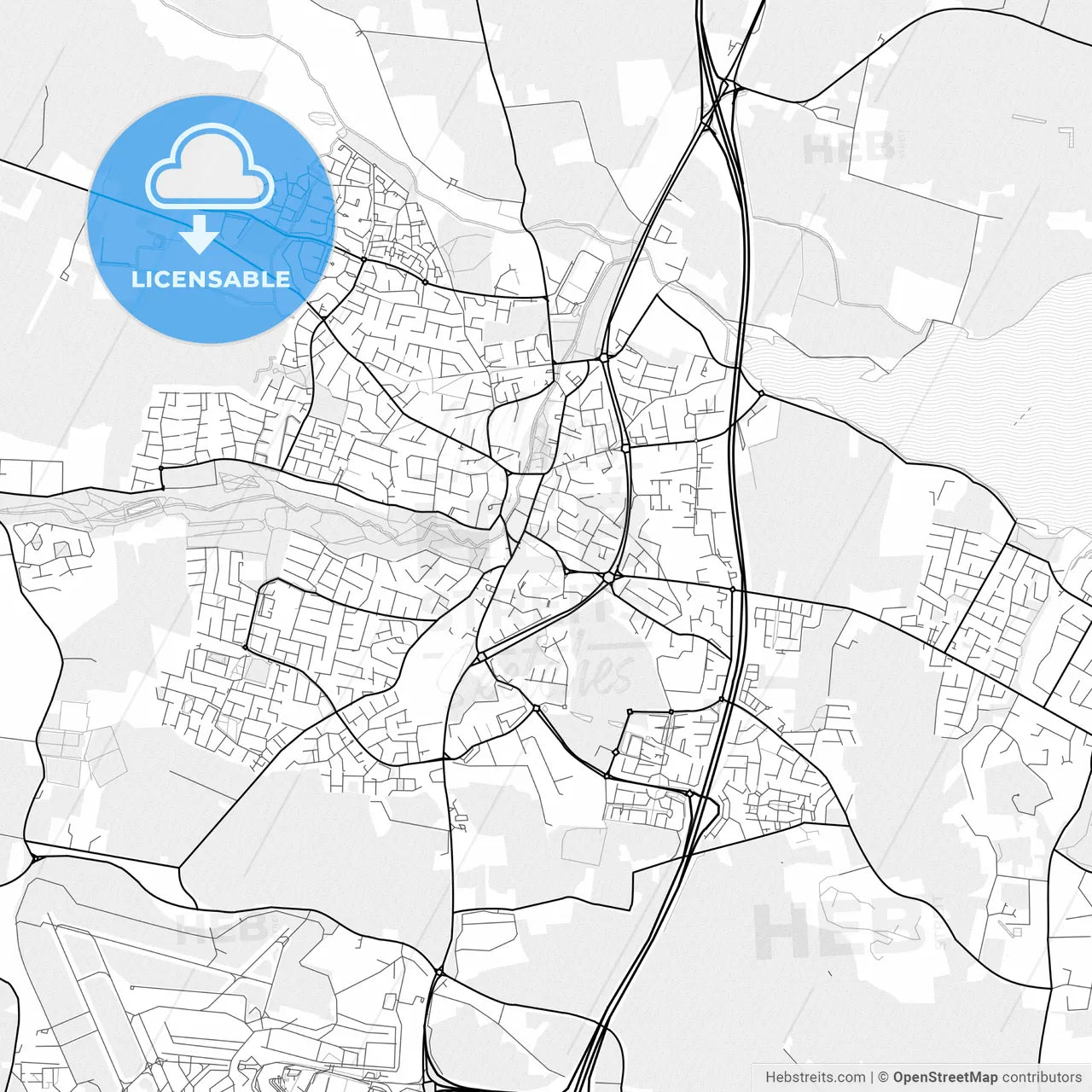 Vector PDF map of Swords, Ireland