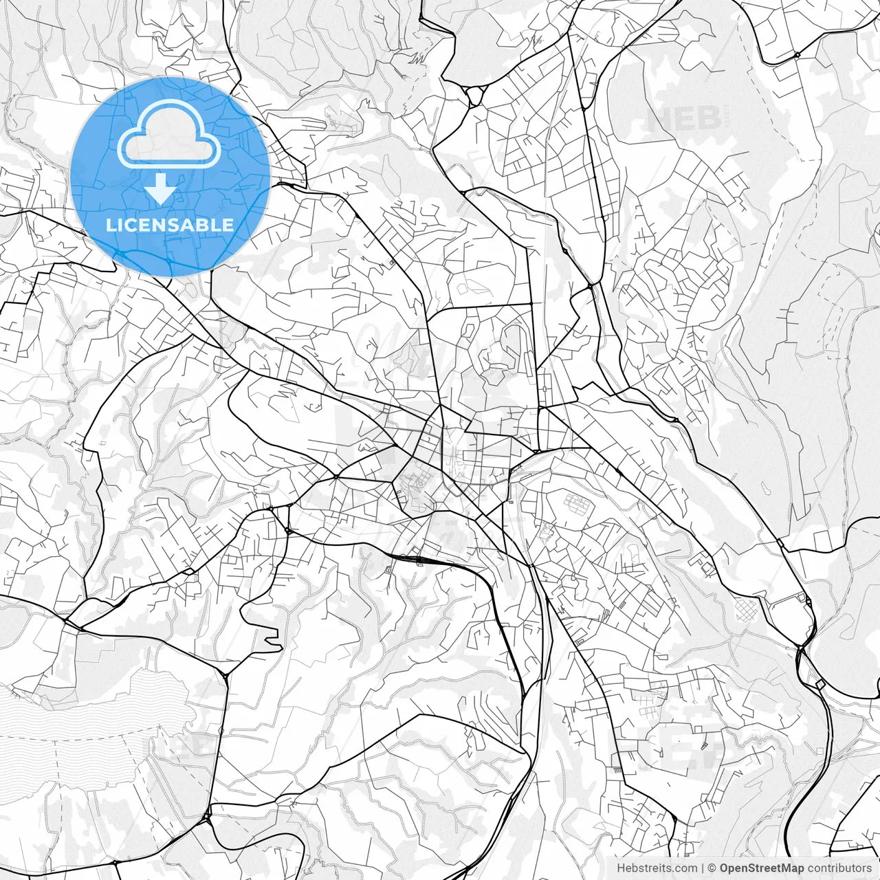 Vector PDF map of Varese, Italy