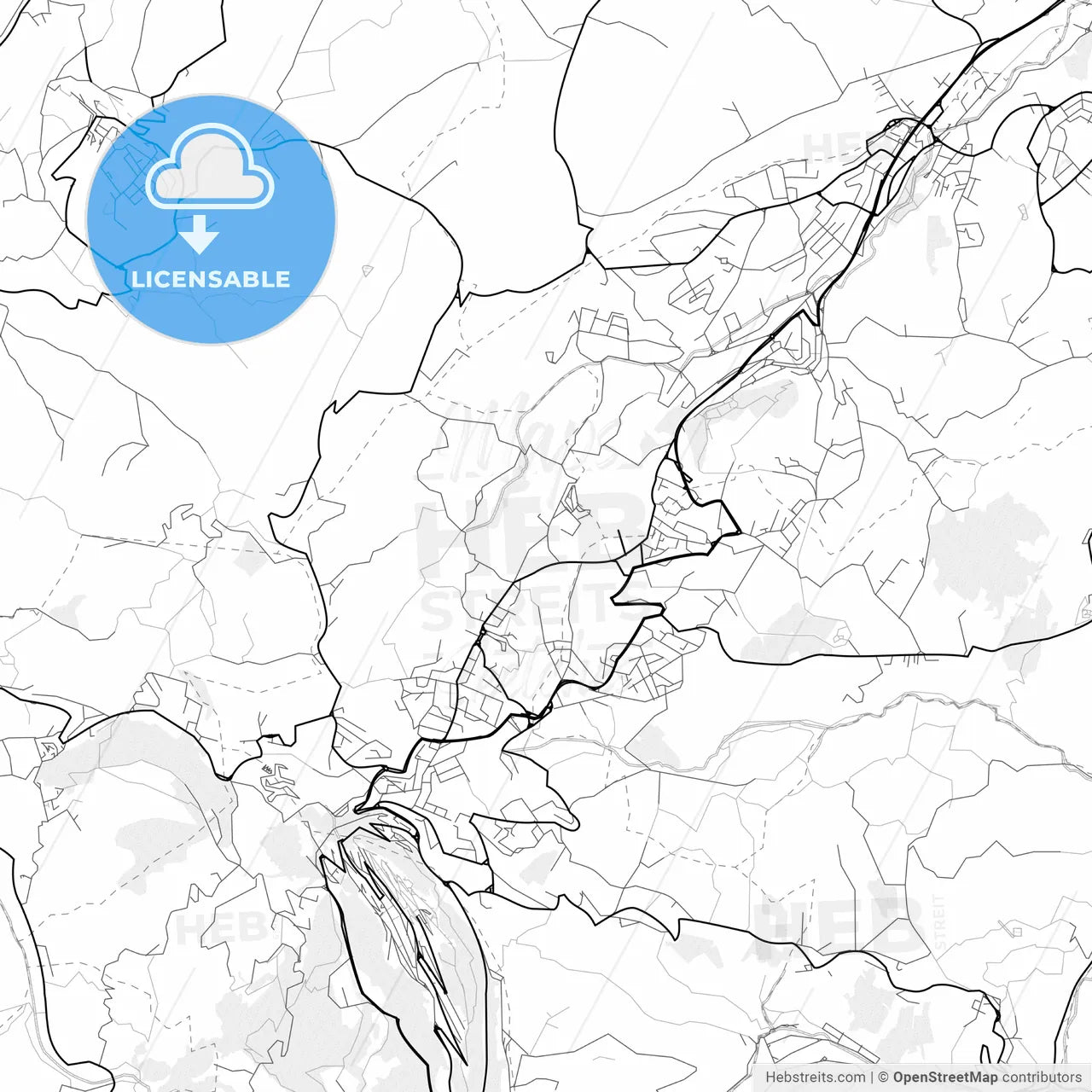 Vector PDF map of Borgo Maggiore, San Marino