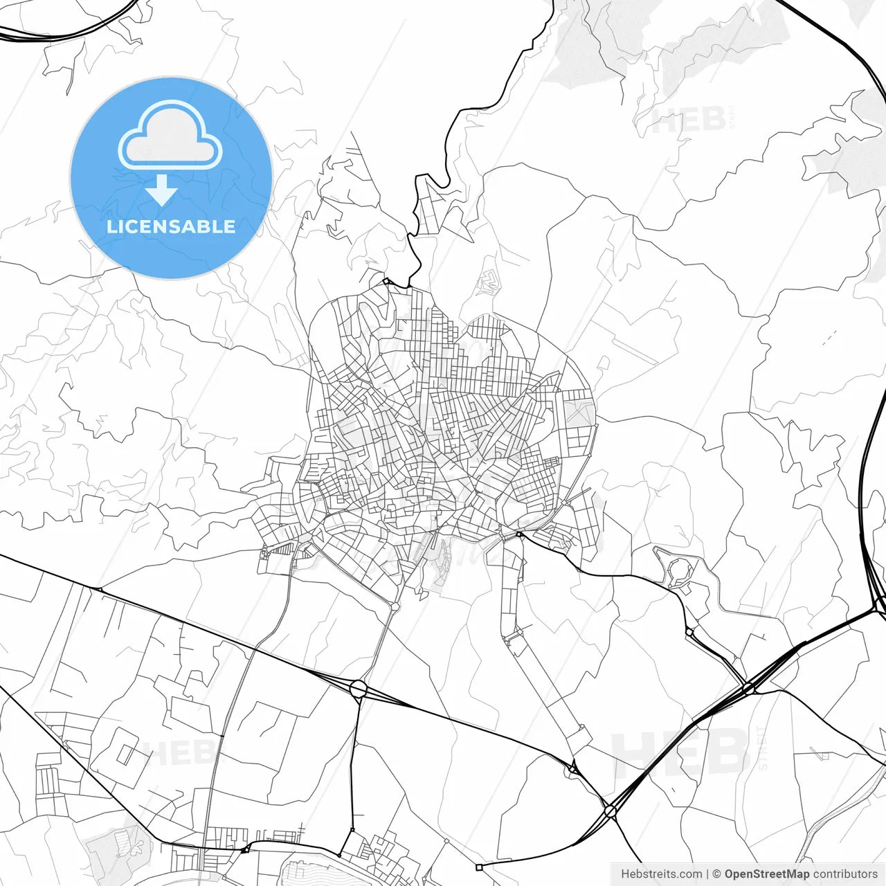 Vector PDF map of Motril, Spain