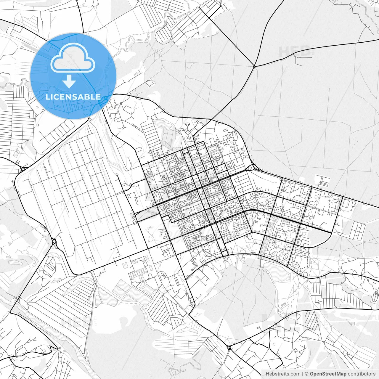 Vector PDF map of Sieverodonetsk, Ukraine