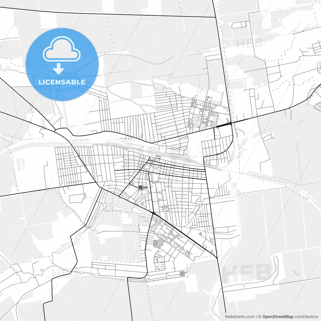 Vector PDF map of Pokrovsk, Ukraine