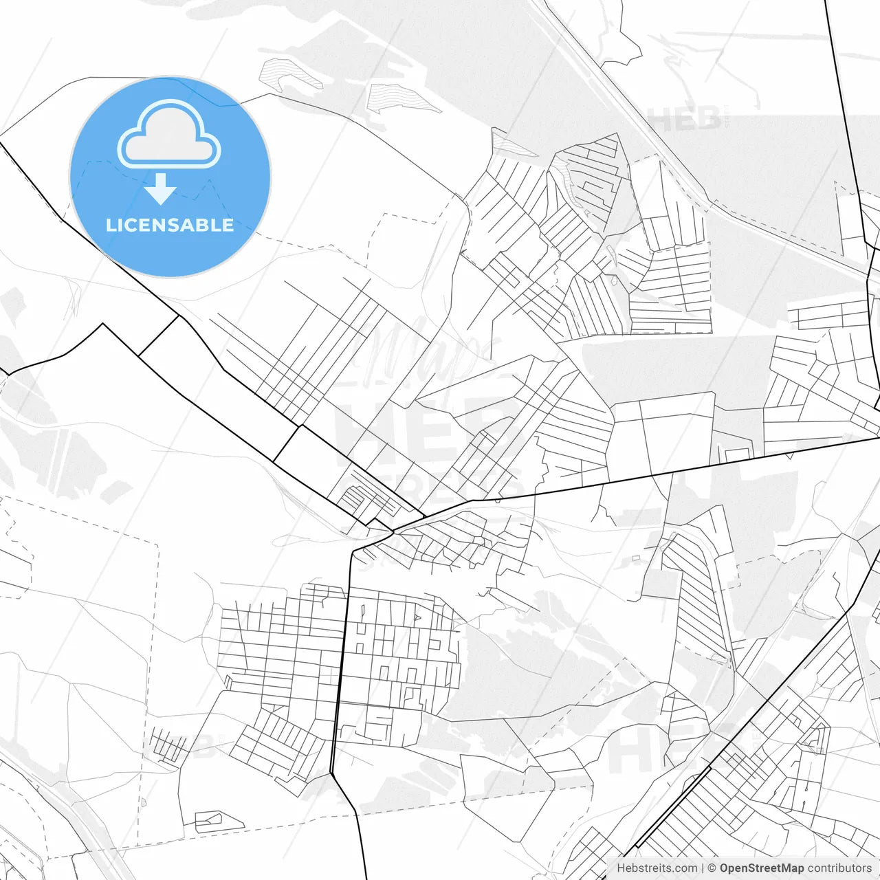 Vector PDF map of Toretsk, Ukraine