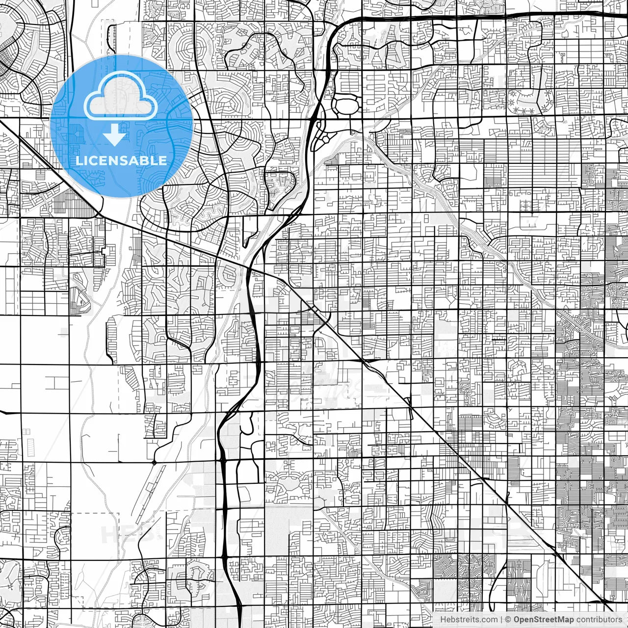 Vector PDF map of Peoria, Arizona, United States