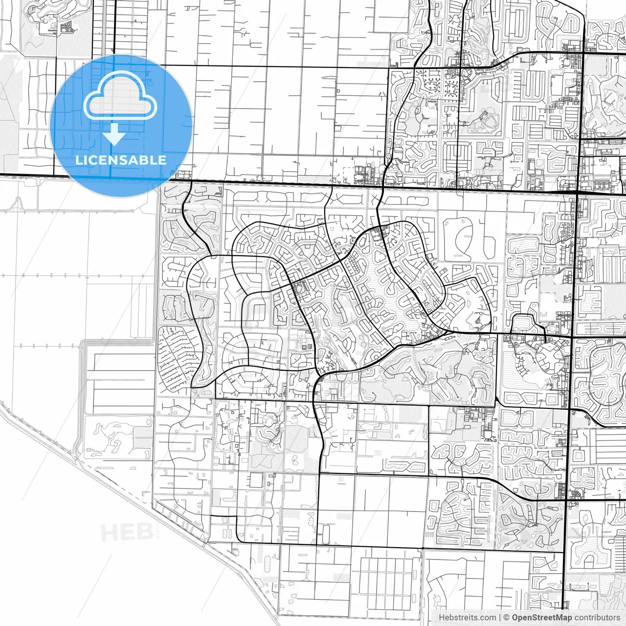 Vector PDF map of Wellington, Florida, United States