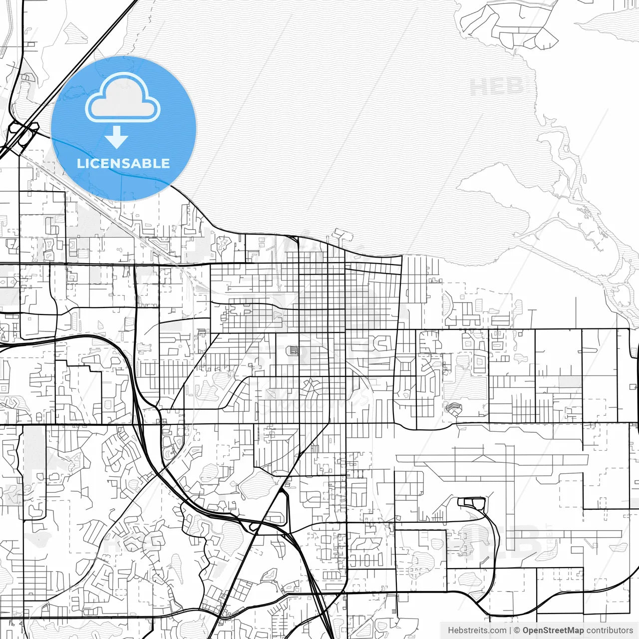 Vector PDF map of Sanford, Florida, United States