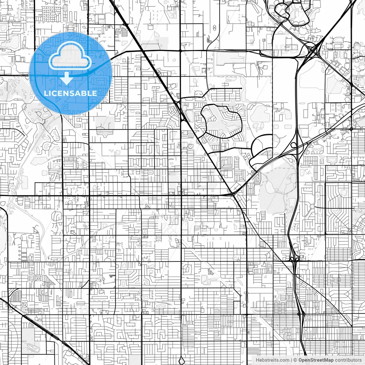 Vector PDF map of Pinellas Park, Florida, United States