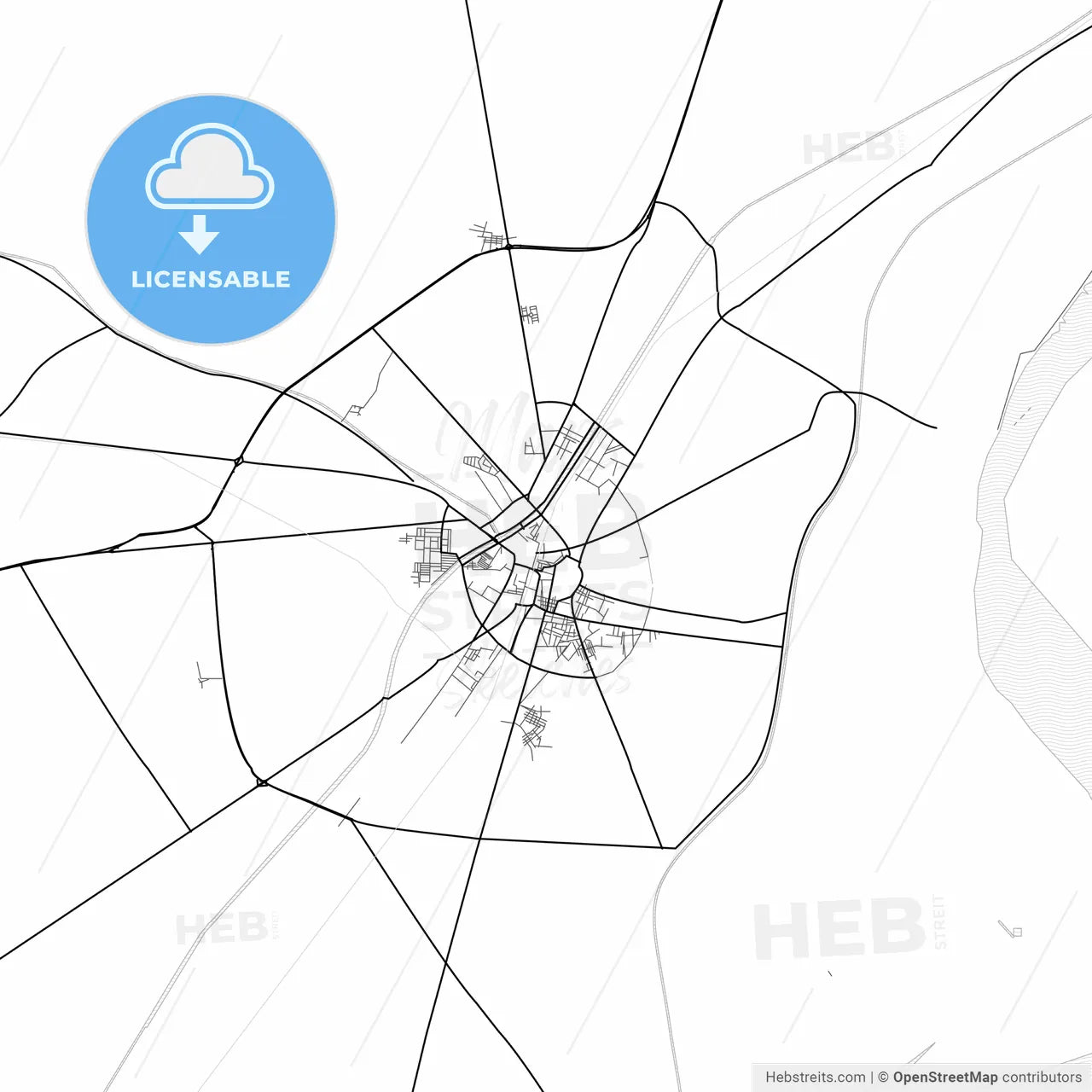 Vector PDF map of Larkana, Pakistan