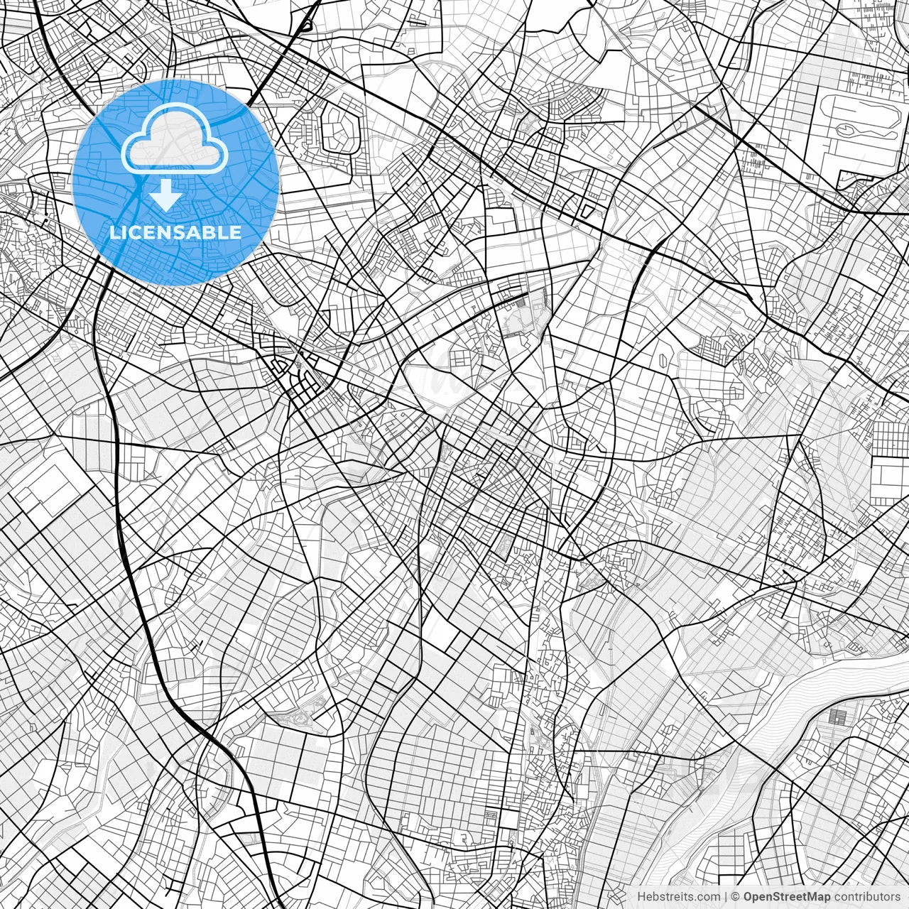 Vector PDF map of Anjō, Japan