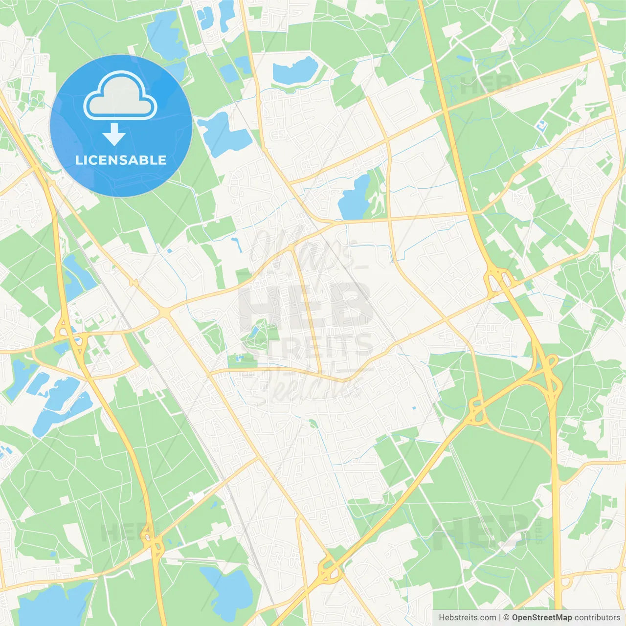 Langenfeld (Rheinland), Germany Vector Map - Classic Colors