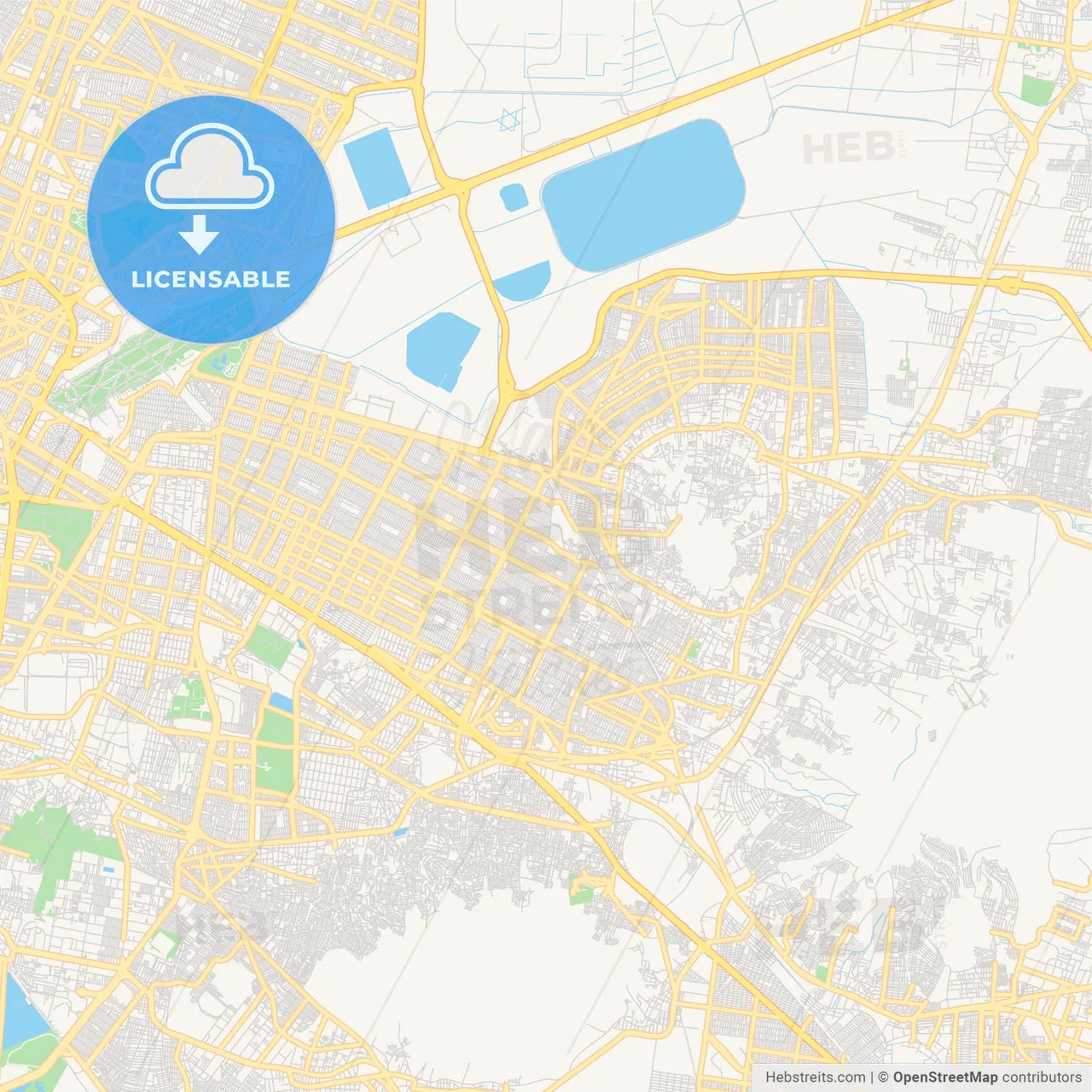 Empty vector map of Nezahualcóyotl, México, Mexico