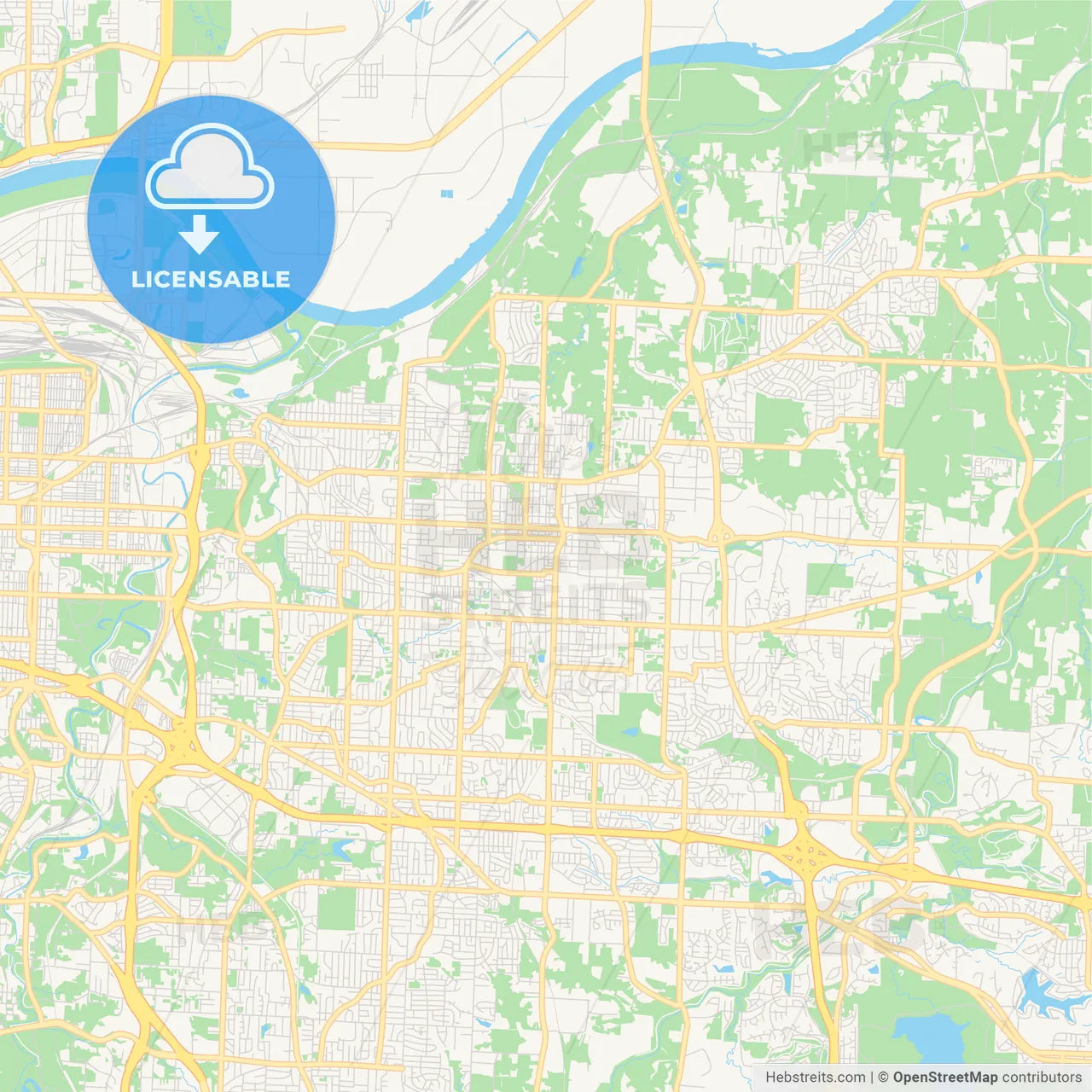 Empty vector map of Independence, Missouri, USA