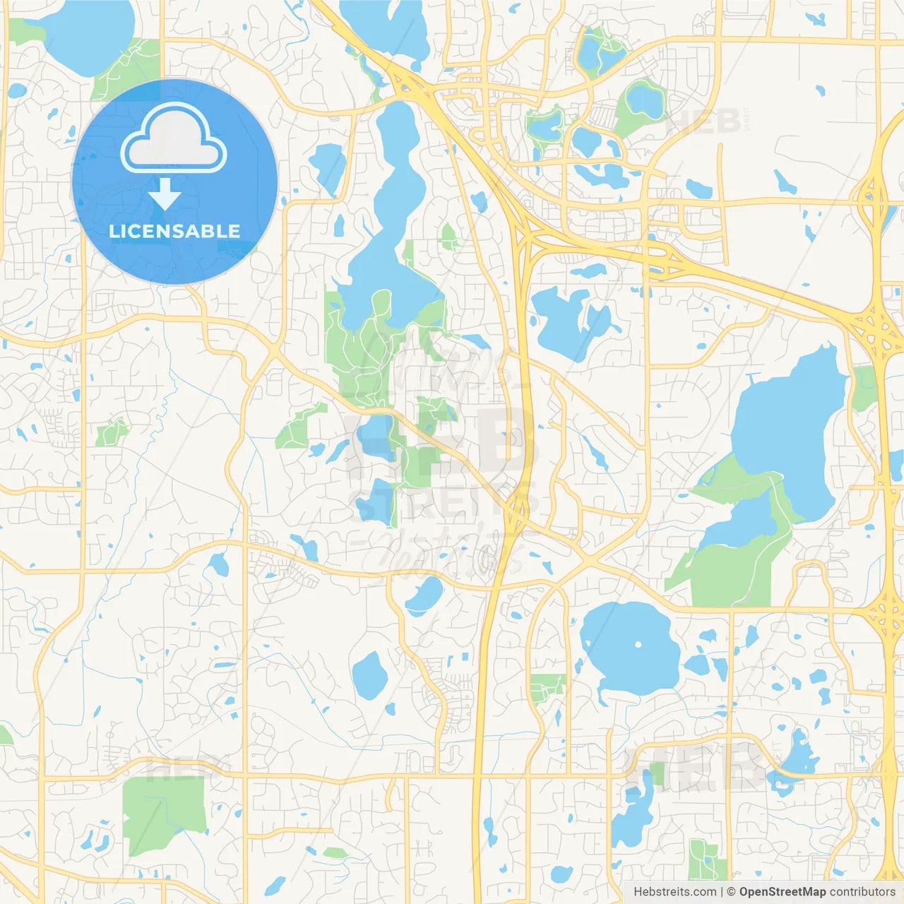 Empty vector map of Maple Grove, Minnesota, USA