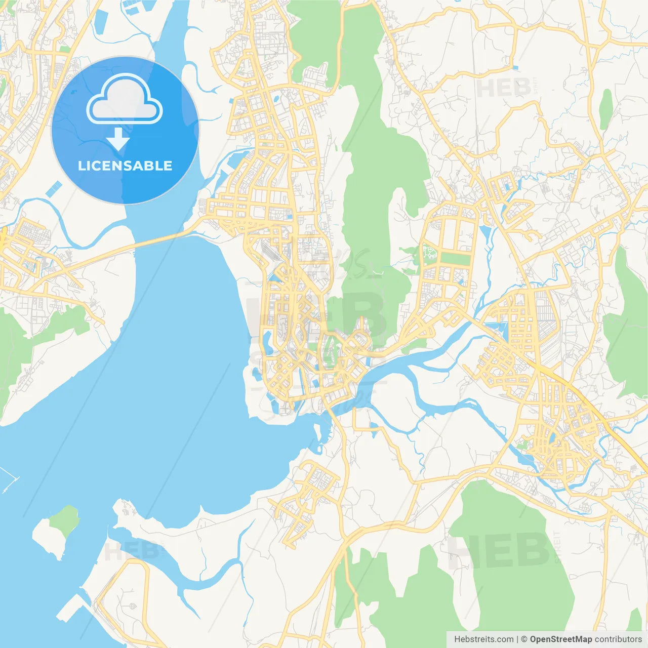 Printable street map of Navi Mumbai, India
