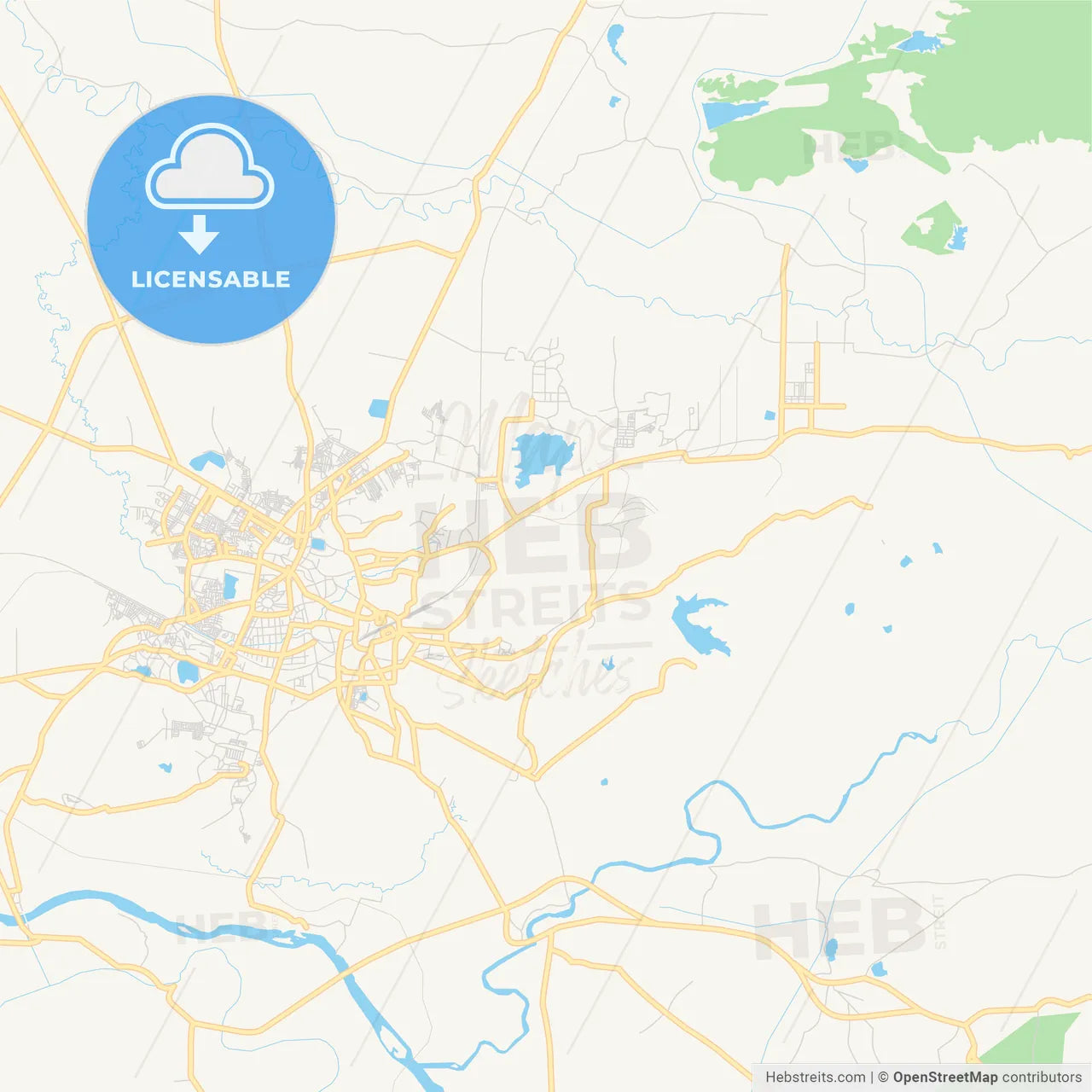 Printable street map of Jabalpur, India