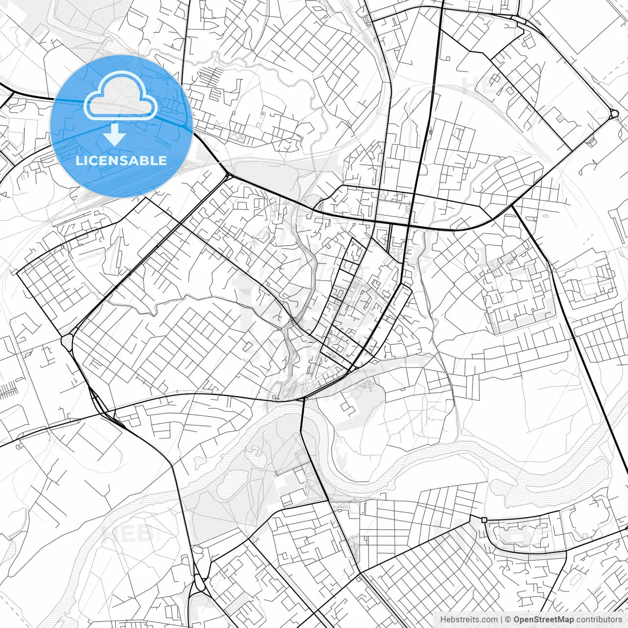 Vector PDF map of Mogilev, Belarus
