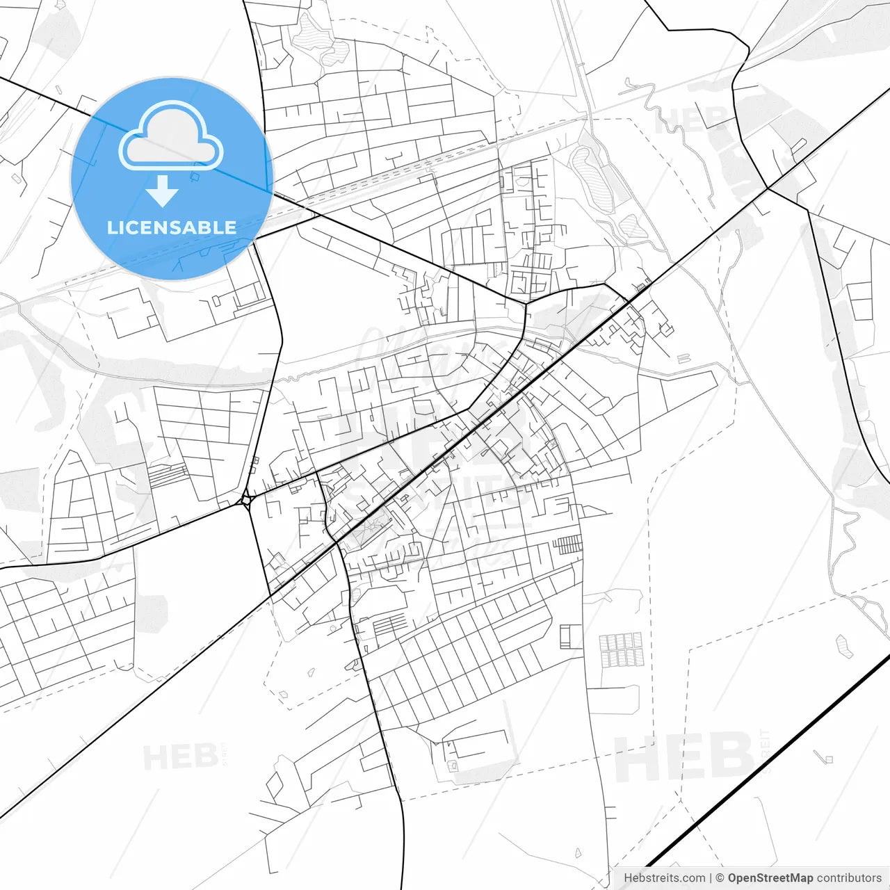 Vector PDF map of Byaroza, Belarus
