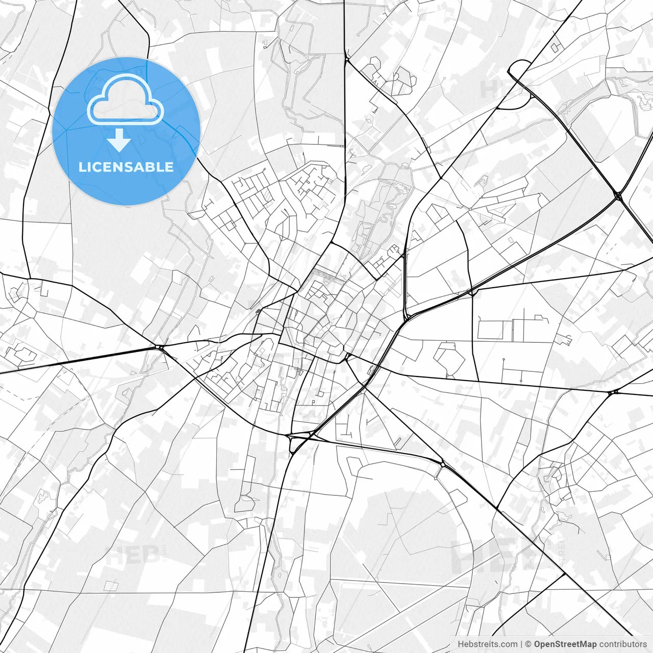 Vector PDF map of Sint-Truiden, Belgium