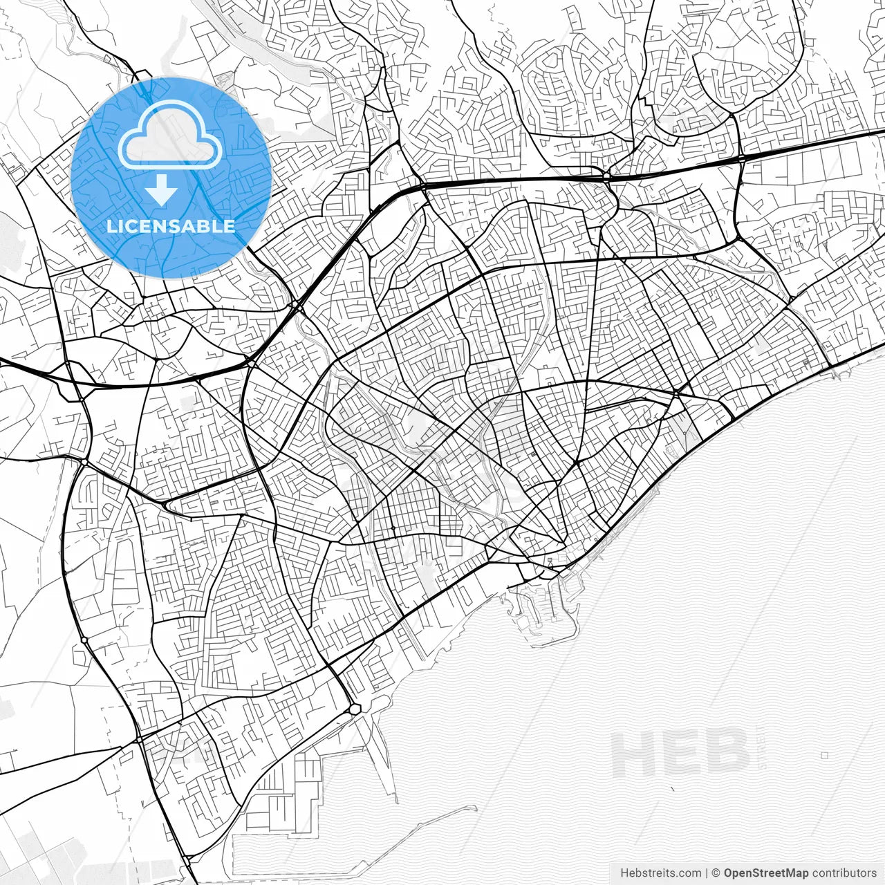 Vector PDF map of Limassol , Cyprus
