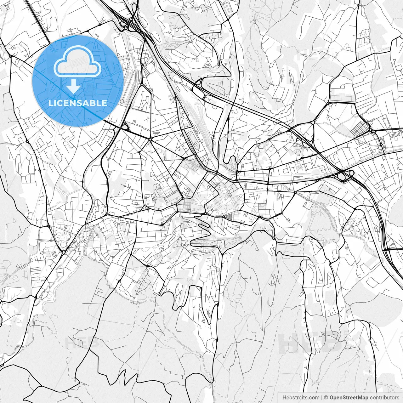 Vector PDF map of Chambéry, France