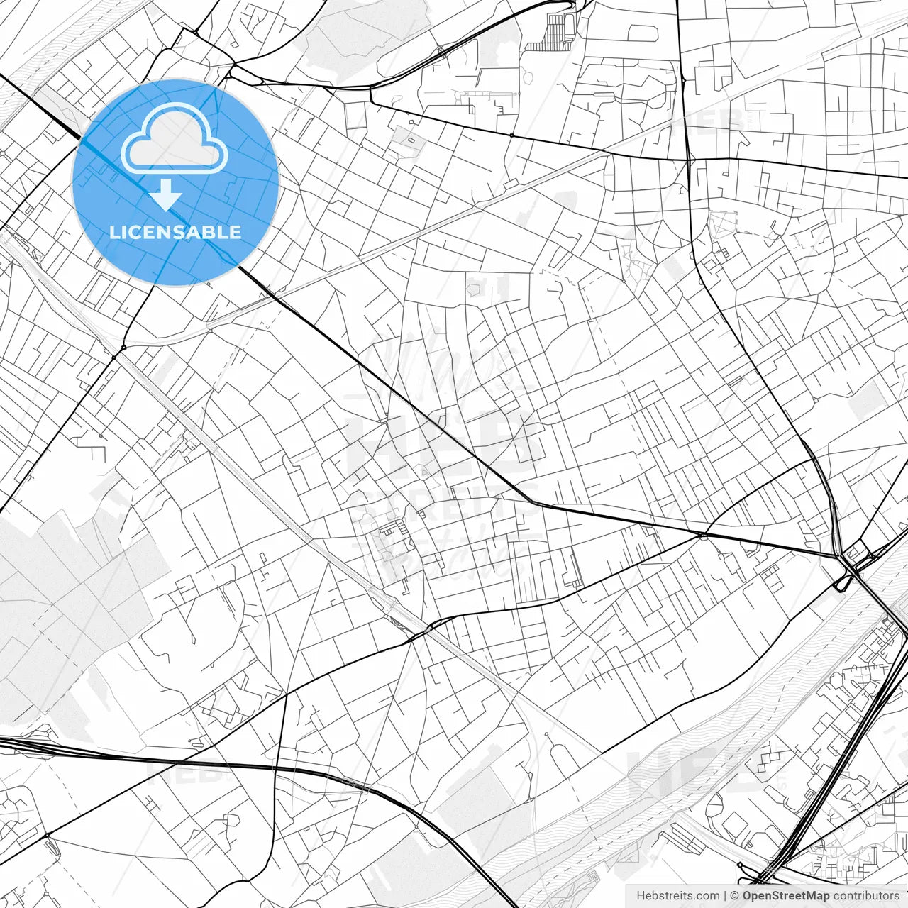 Vector PDF map of Houilles, France