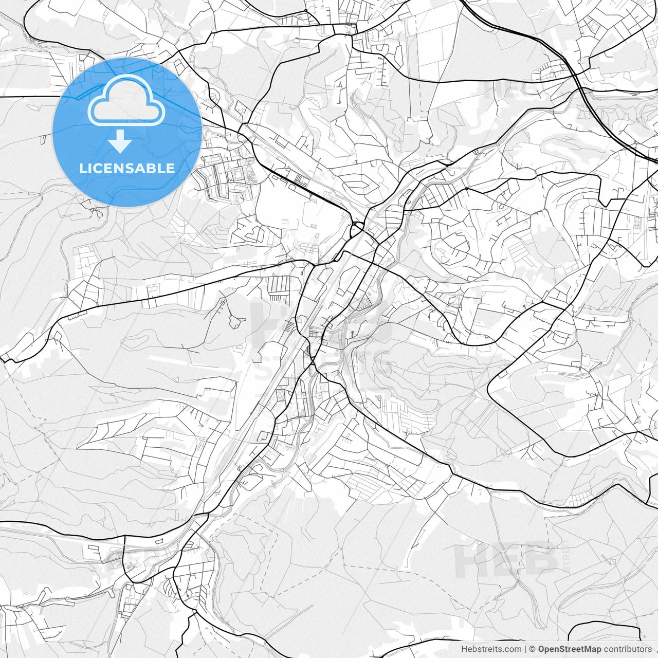Vector PDF map of Freital, Germany