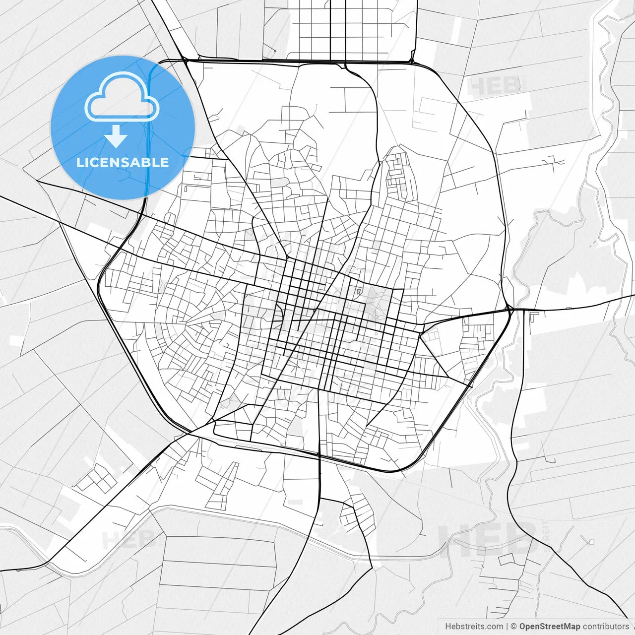Vector PDF map of Karditsa, Greece