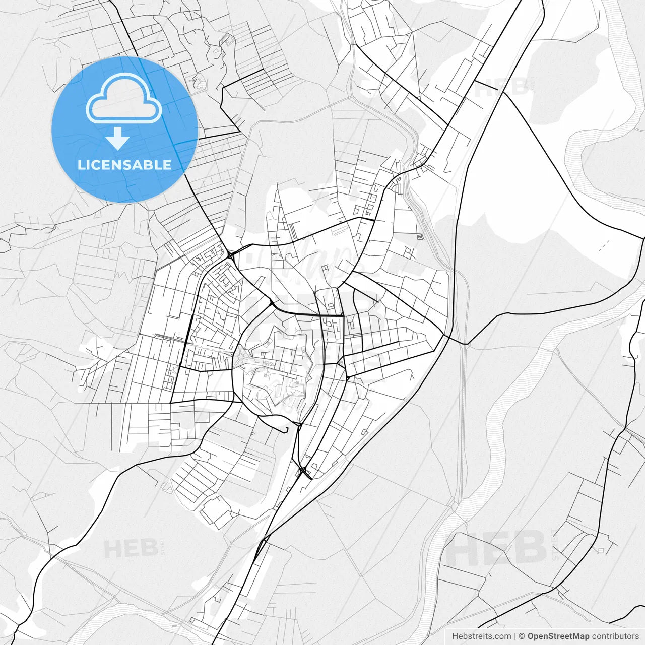 Vector PDF map of Alba Iulia, Romania