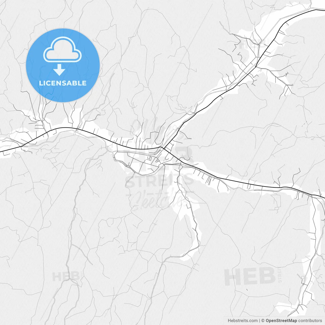 Vector PDF map of Borșa, Romania