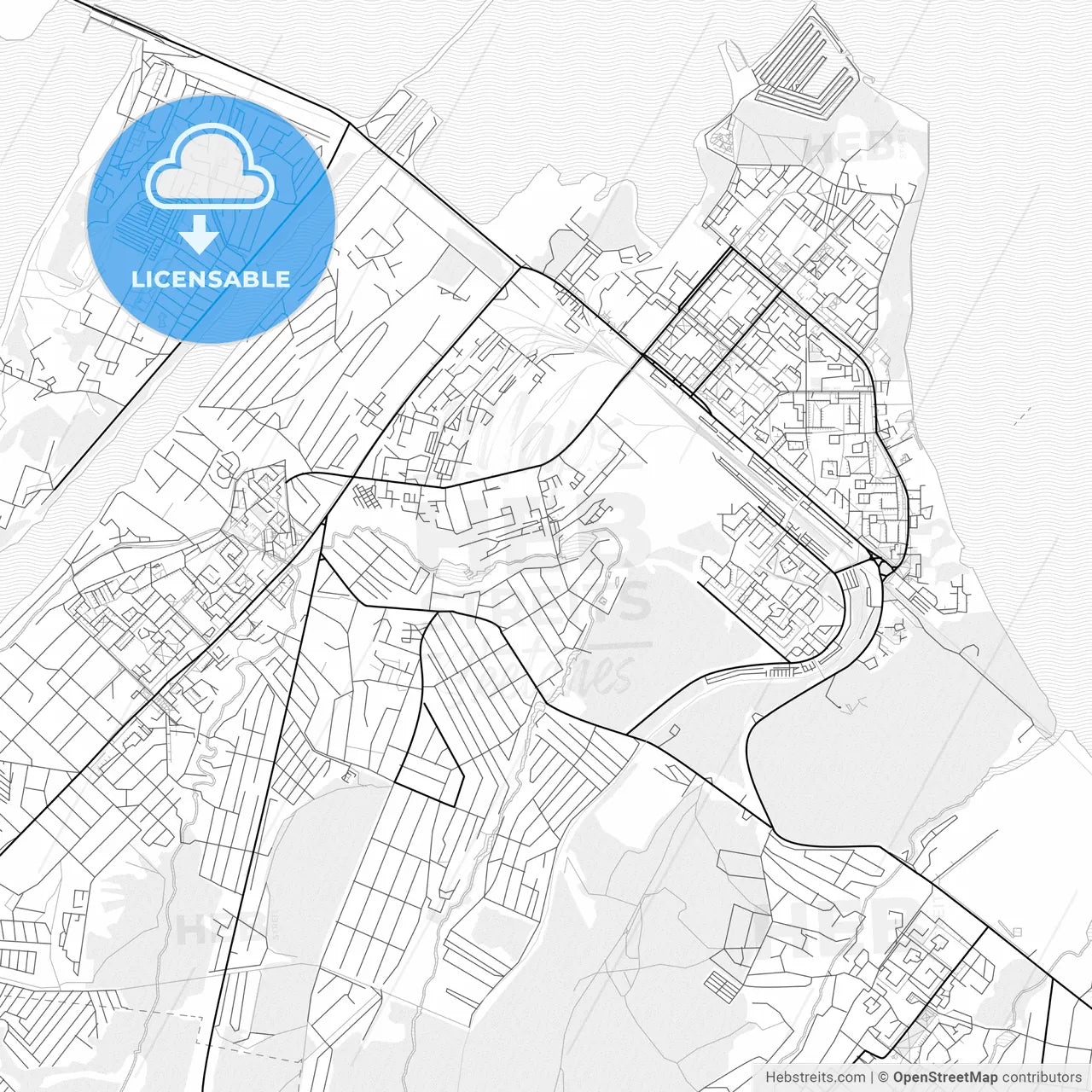 Vector PDF map of Chaykovsky, Russia