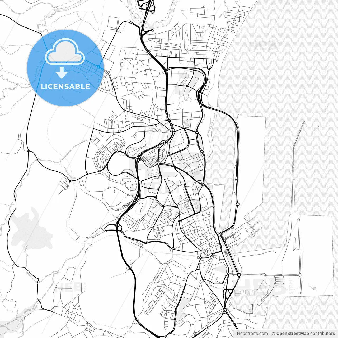 Vector PDF map of Algeciras, Spain