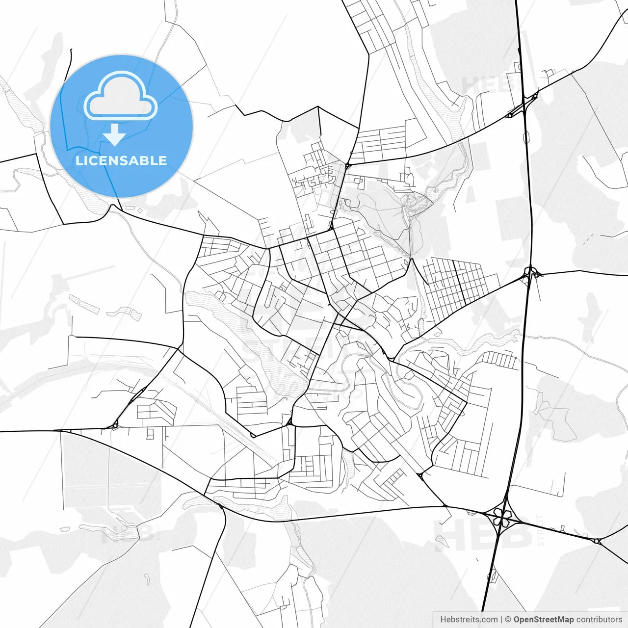 Vector PDF map of Uman, Ukraine